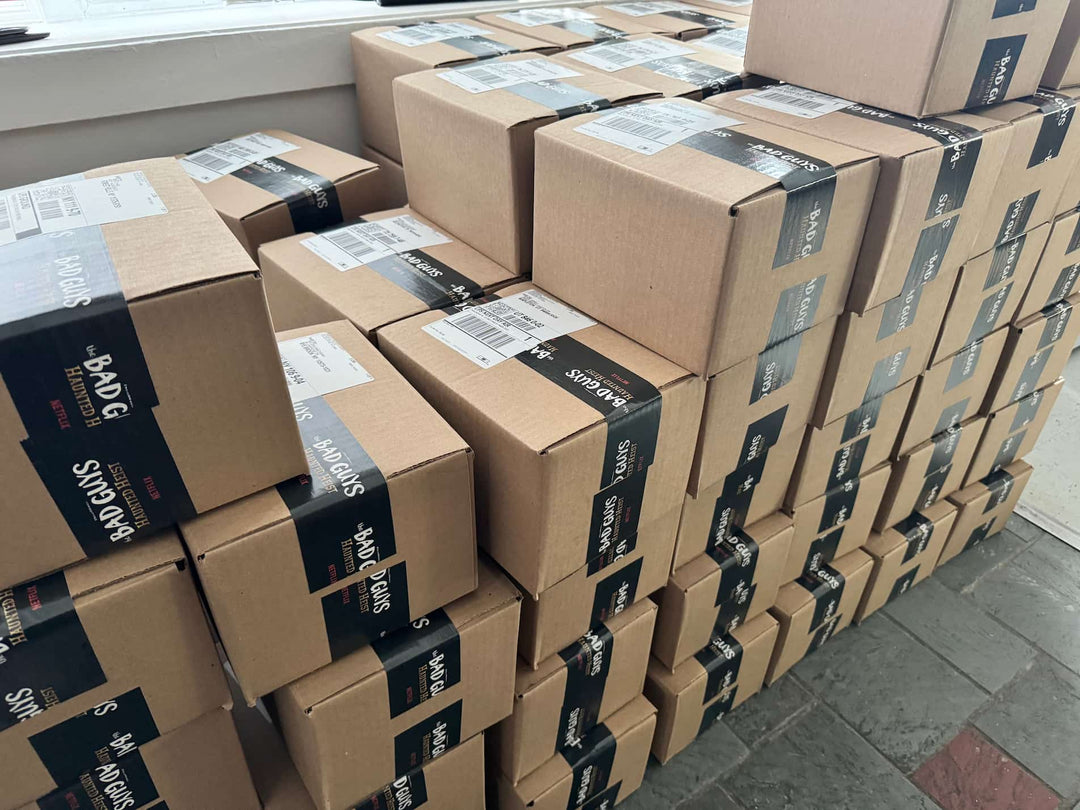 a stack of shipping boxes ready to be shipped