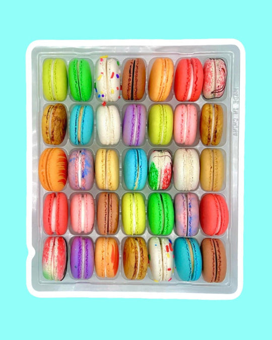 variety of 35 french macarons