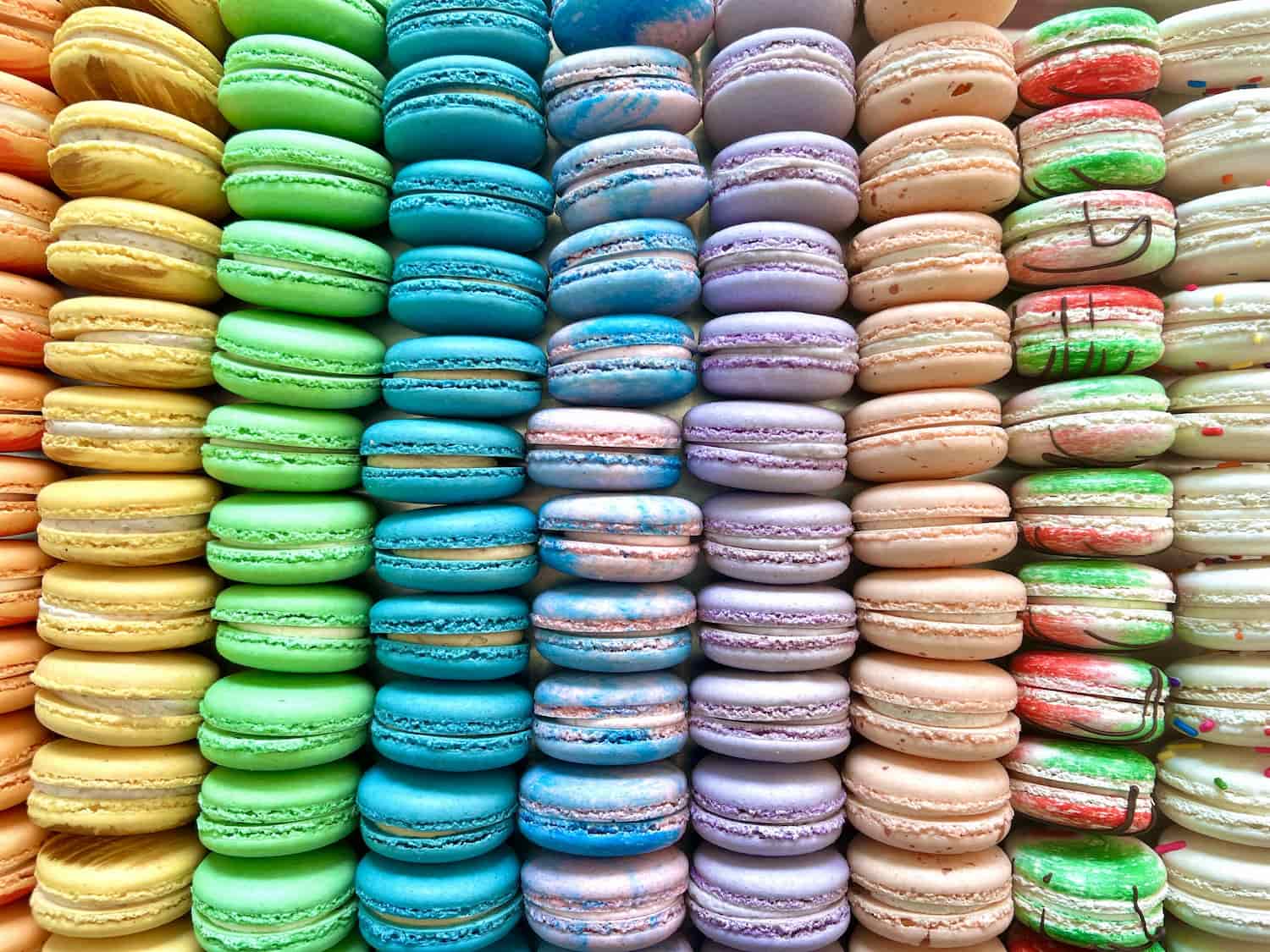 colorful french macarons