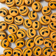 Orange spooky printed XL chocolate peanut butter macarons